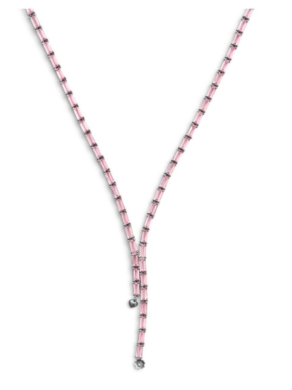 Coach Pink Baguette Drop Y-Necklace